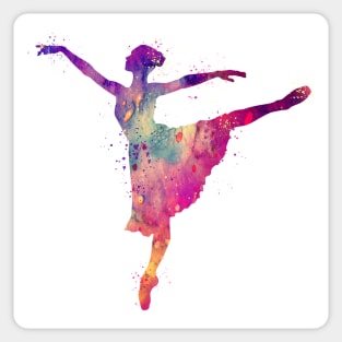 Girl Ballerina Watercolor Gift Sticker